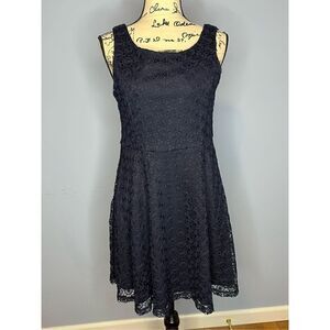 BRAND NEW - Y2K Alythea Women’s L Lace Fit and Flair  Above Knee Dress Navy